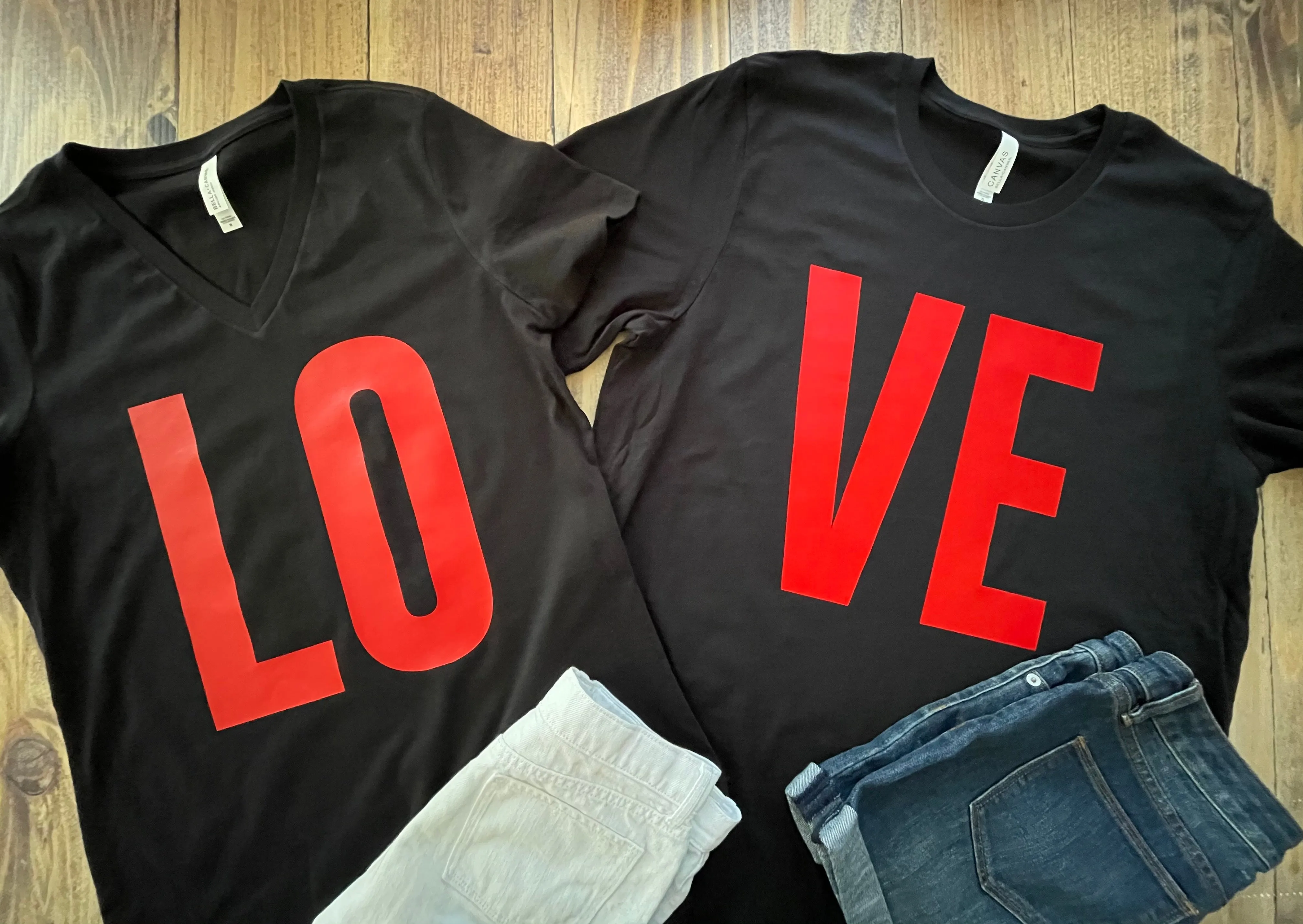 LOVE Couples Valentine's Day Shirt, VE Matching Tees