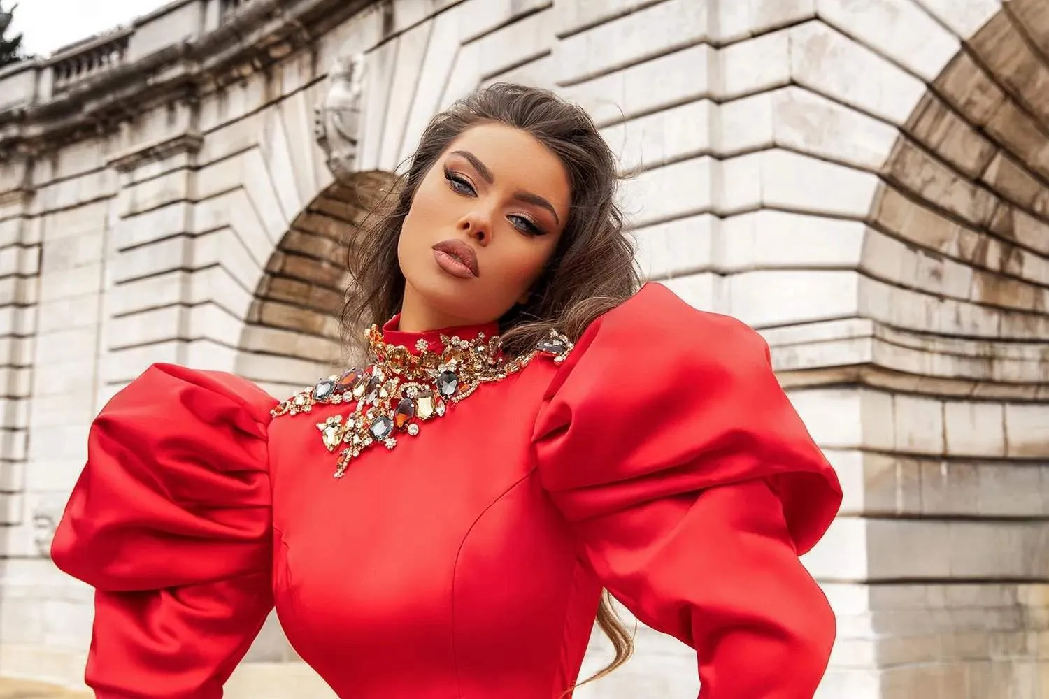 Luxe Evening Dress Red