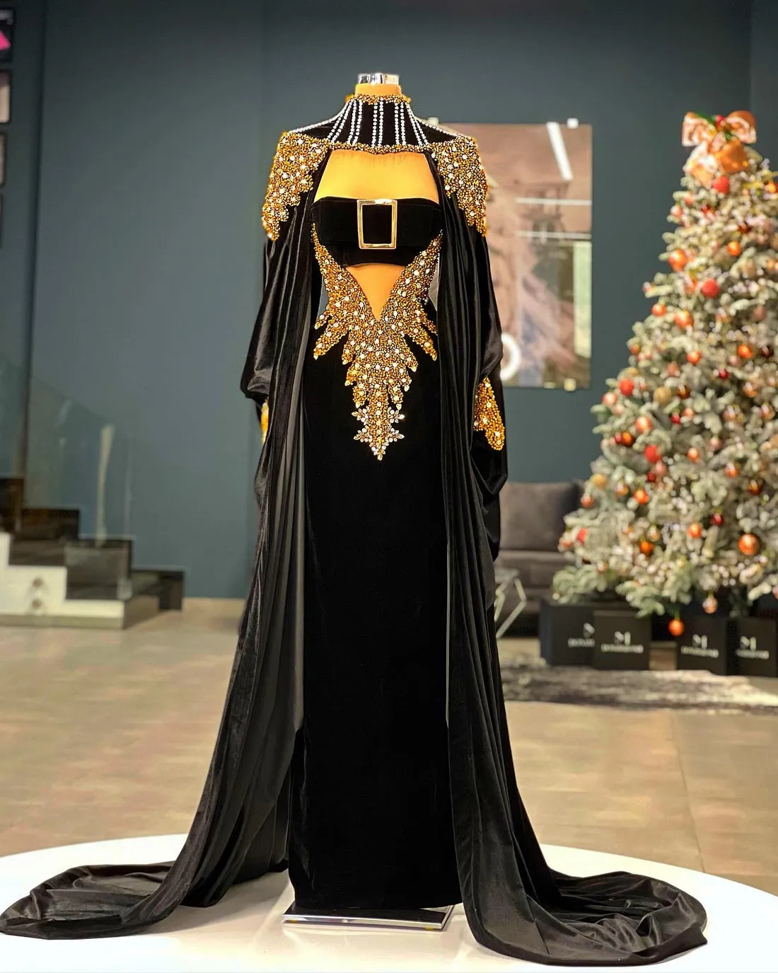 Mallory Luxury Black Evening Dress