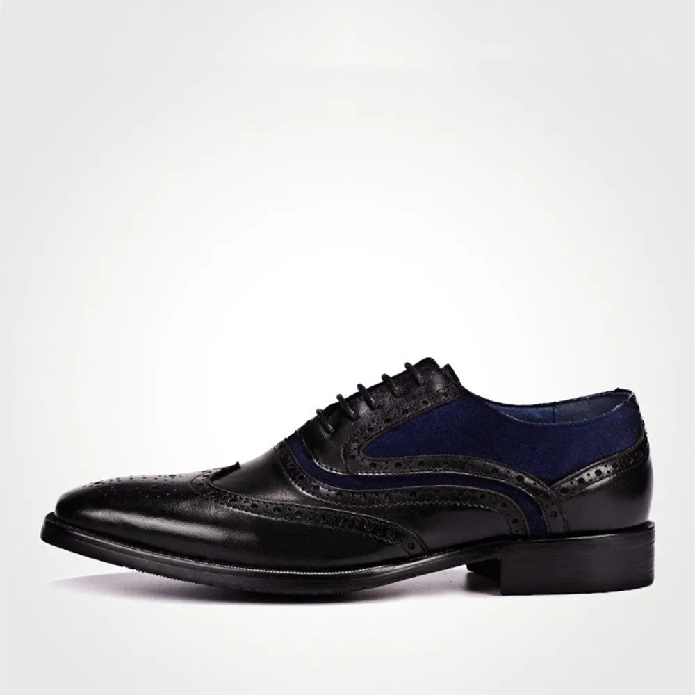 Men Wing Tip Lace Up Two Tones Oxford Shoes