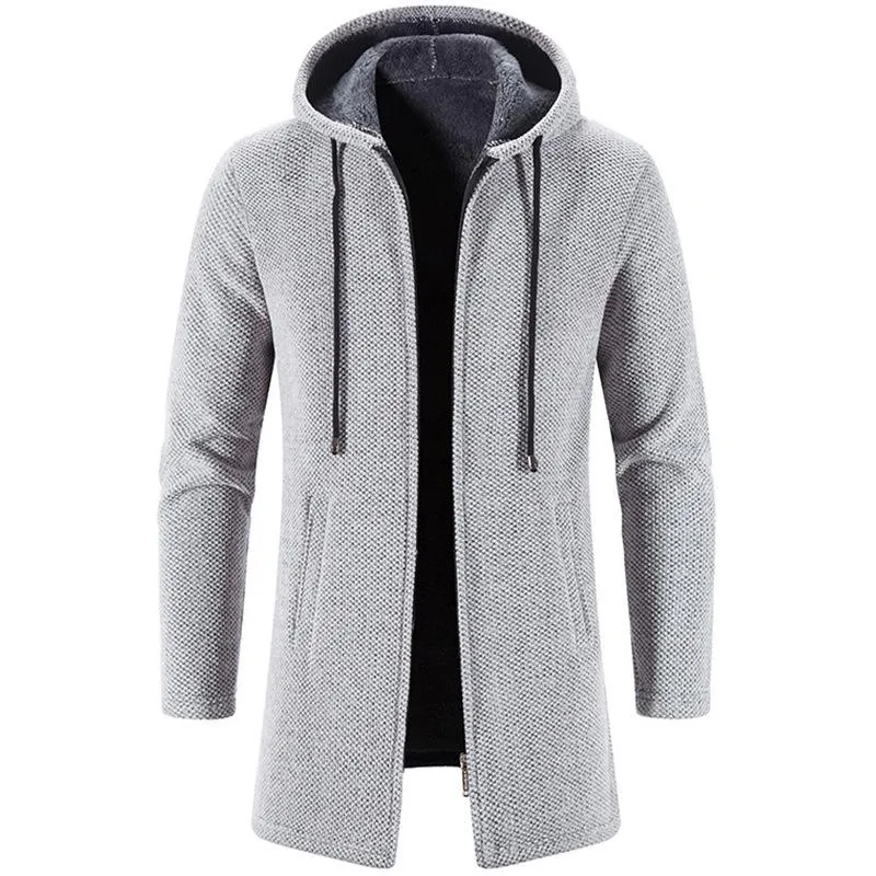 Men's Cardigan Plus Fleece Solid Color All-match Chenille Knitted Cardigan 10776497L