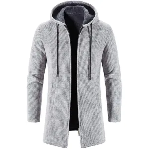 Men's Cardigan Plus Fleece Solid Color All-match Chenille Knitted Cardigan 10776497L