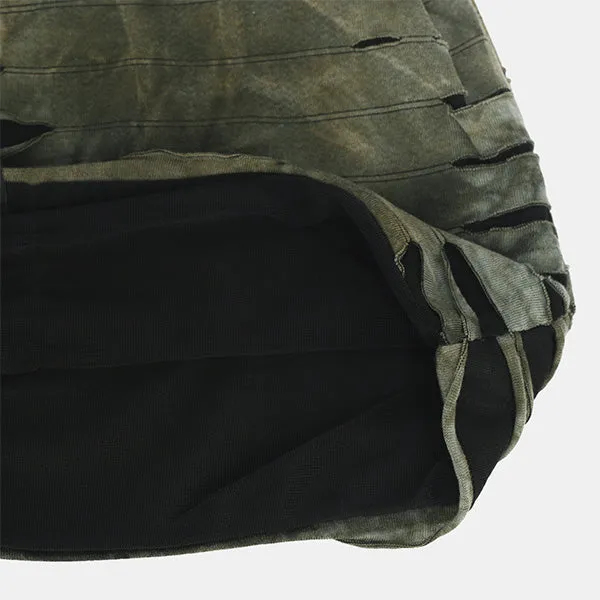 Mens Distressed Beanie Slouchy Hat B090a