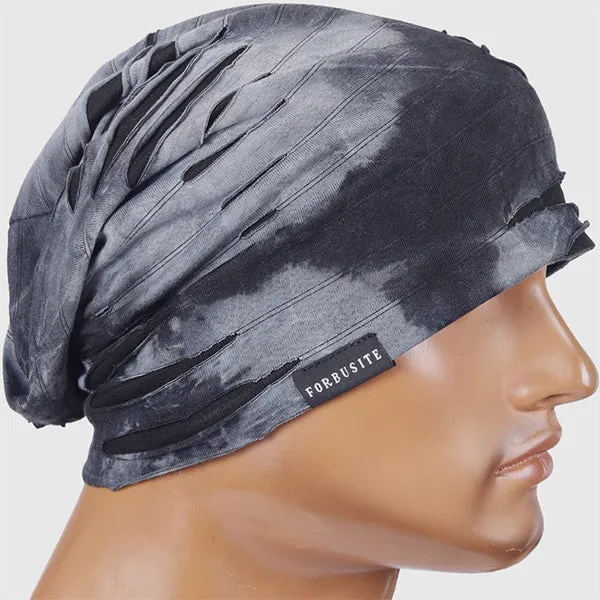 Mens Distressed Beanie Slouchy Hat B090a