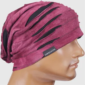 Mens Distressed Beanie Slouchy Hat B090a