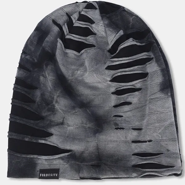 Mens Distressed Beanie Slouchy Hat B090a