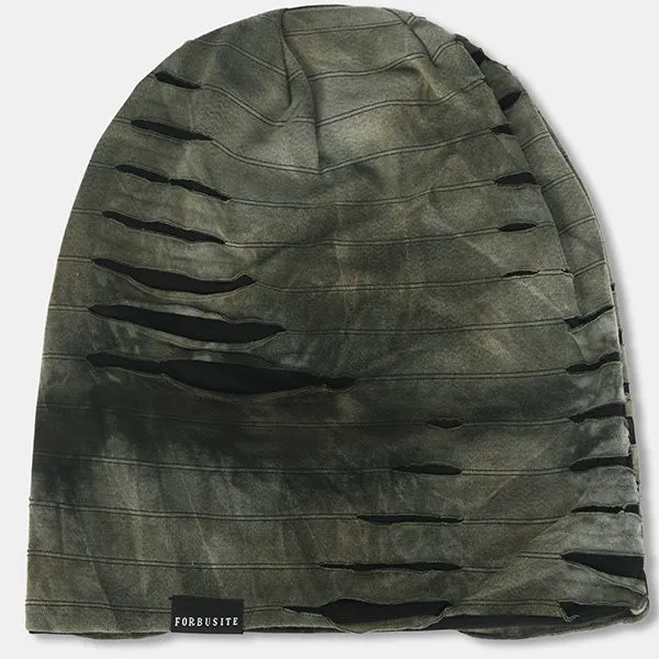 Mens Distressed Beanie Slouchy Hat B090a