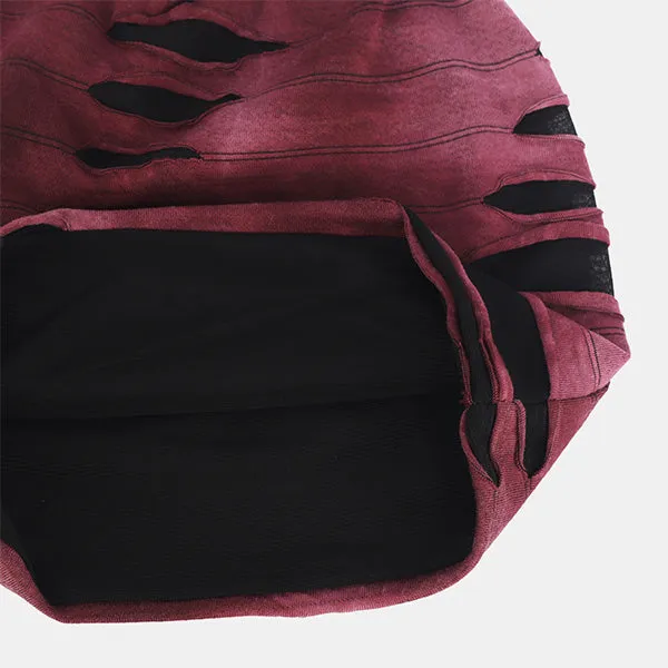 Mens Distressed Beanie Slouchy Hat B090a