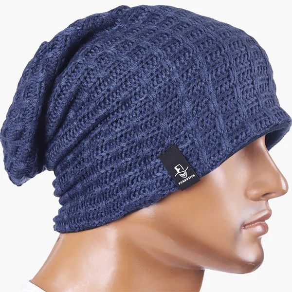 Mens Knit Baggy Beanie Hats B101