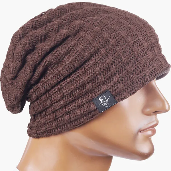 Mens Knit Baggy Beanie Hats B101
