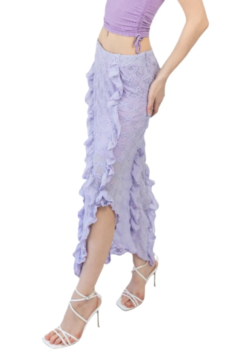Mermaid Midi Ruffle Skirt