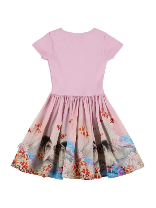 Molo   Seal print organic cotton blend dress 