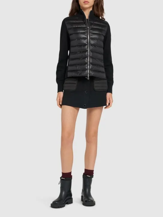 Moncler   Padded wool blend down cardigan 