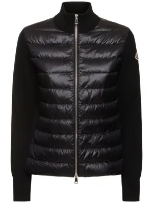 Moncler   Padded wool blend down cardigan 