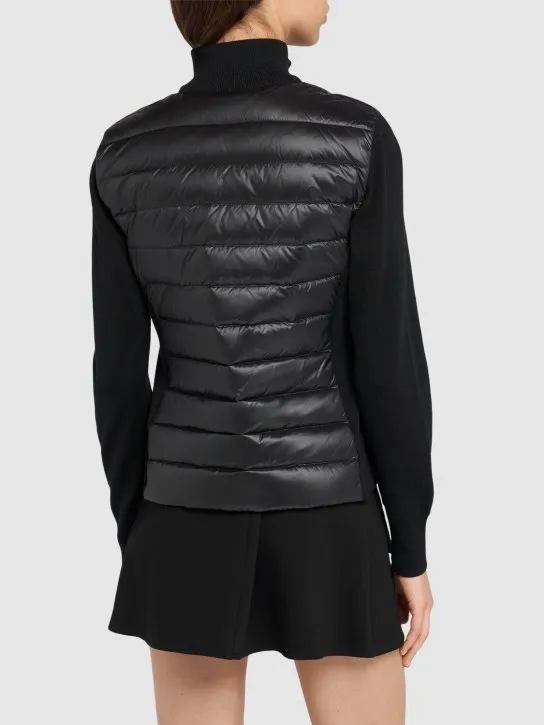 Moncler   Padded wool blend down cardigan 
