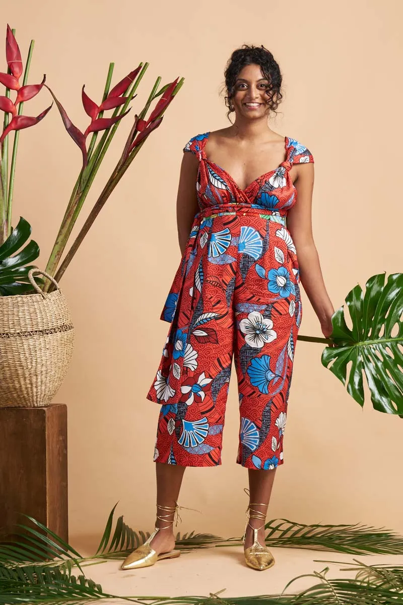 Moya Culottes Infinity Jumpsuit - Red