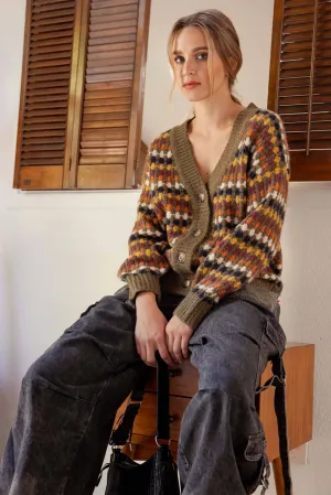 Multicolor Boyfriend Cardigan