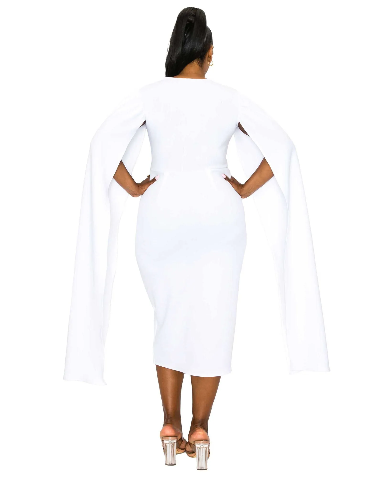 Naomi Cape Dress | White