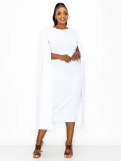 Naomi Cape Dress | White