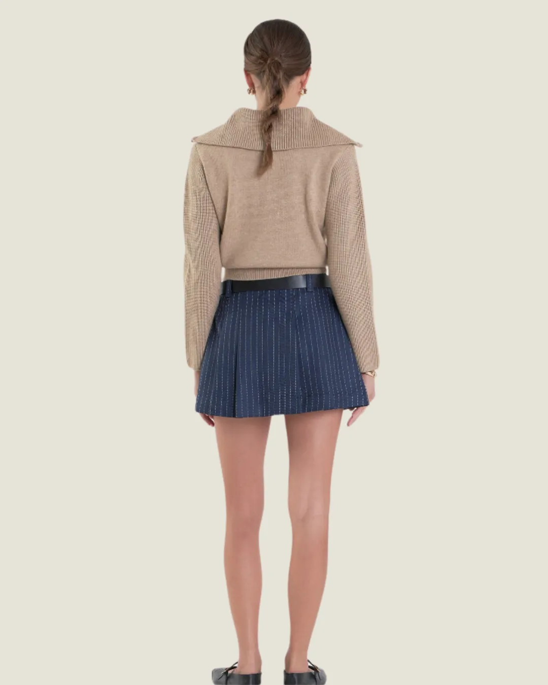 Navy Stripe Skort