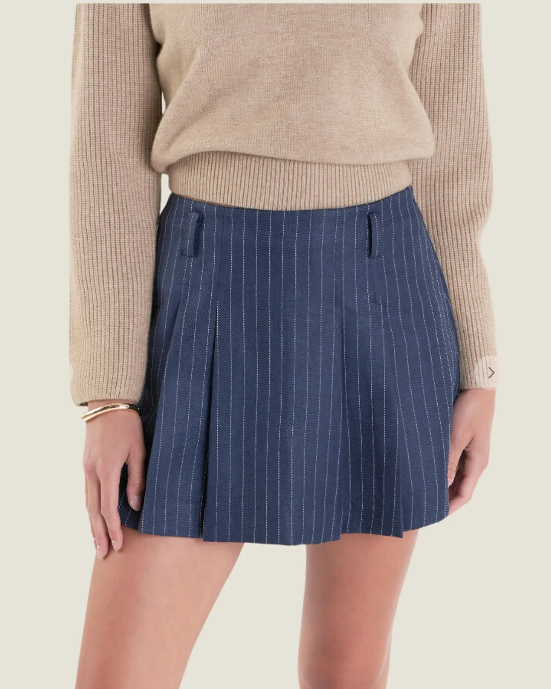 Navy Stripe Skort