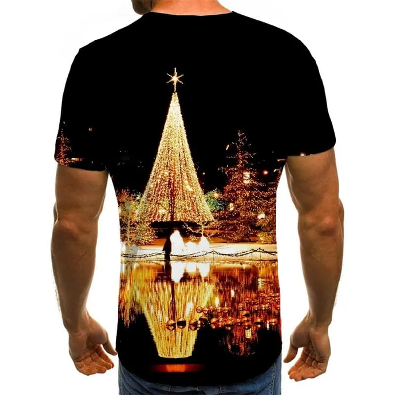 New Year T shirts Men Christmas T-shirts Graphic City Shirt Print Colorful Tshirts Cool