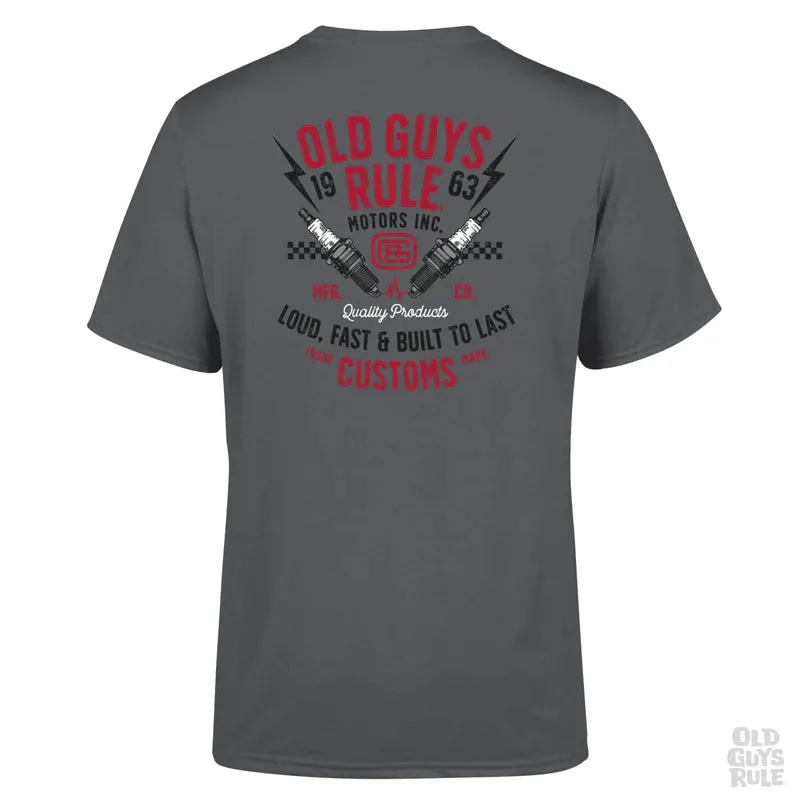 Old Guys Rule - ‘Old Guys Garage’ T-shirt - Charcoal