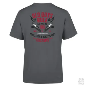 Old Guys Rule - ‘Old Guys Garage’ T-shirt - Charcoal