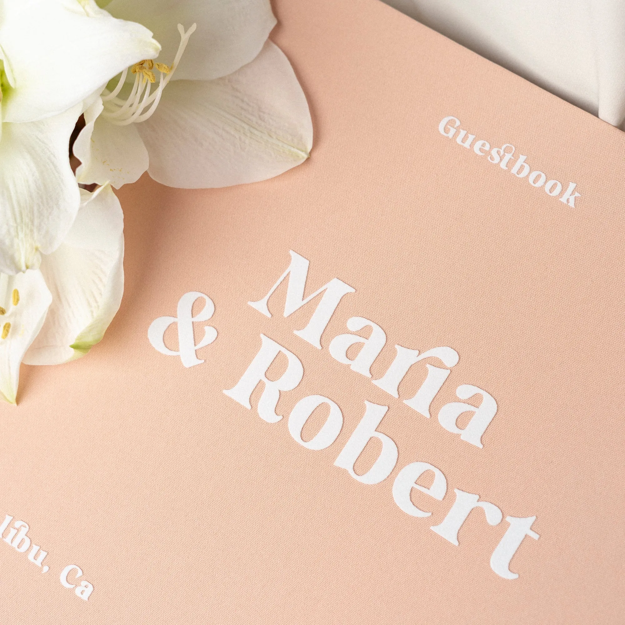 Peach   White Velour | Guest Book ♡