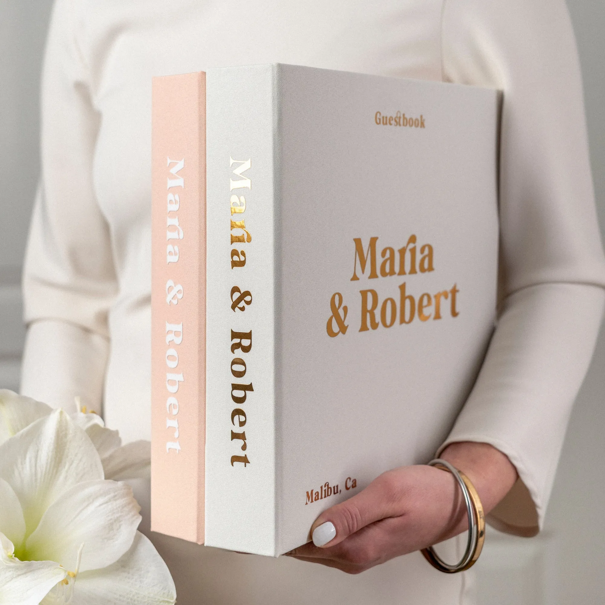Peach   White Velour | Guest Book ♡