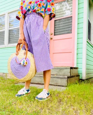 Phoebe Skirt in Lavender Gingham