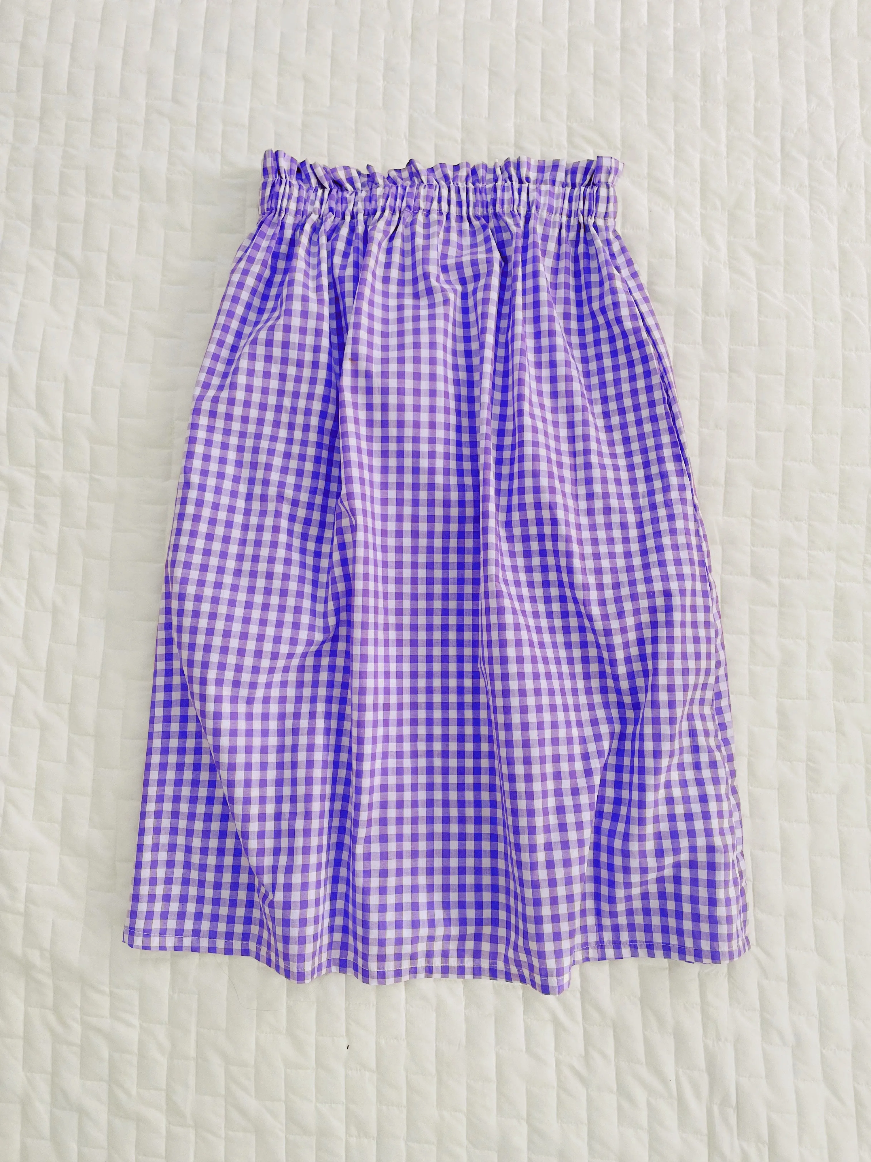 Phoebe Skirt in Lavender Gingham