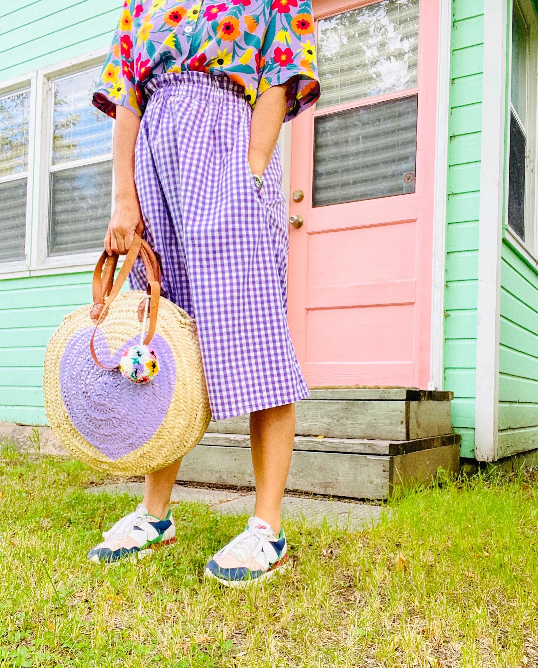 Phoebe Skirt in Lavender Gingham