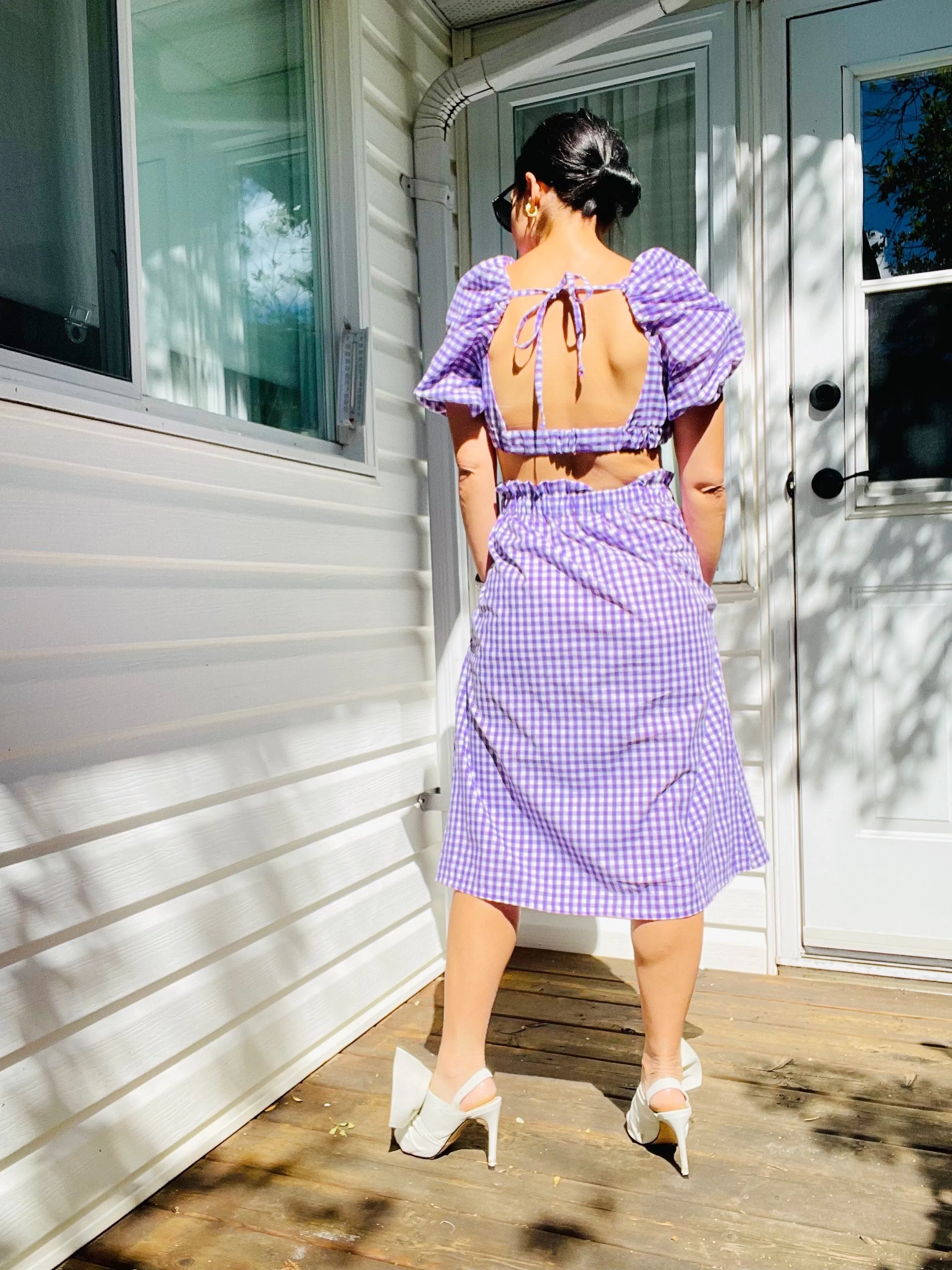Phoebe Skirt in Lavender Gingham