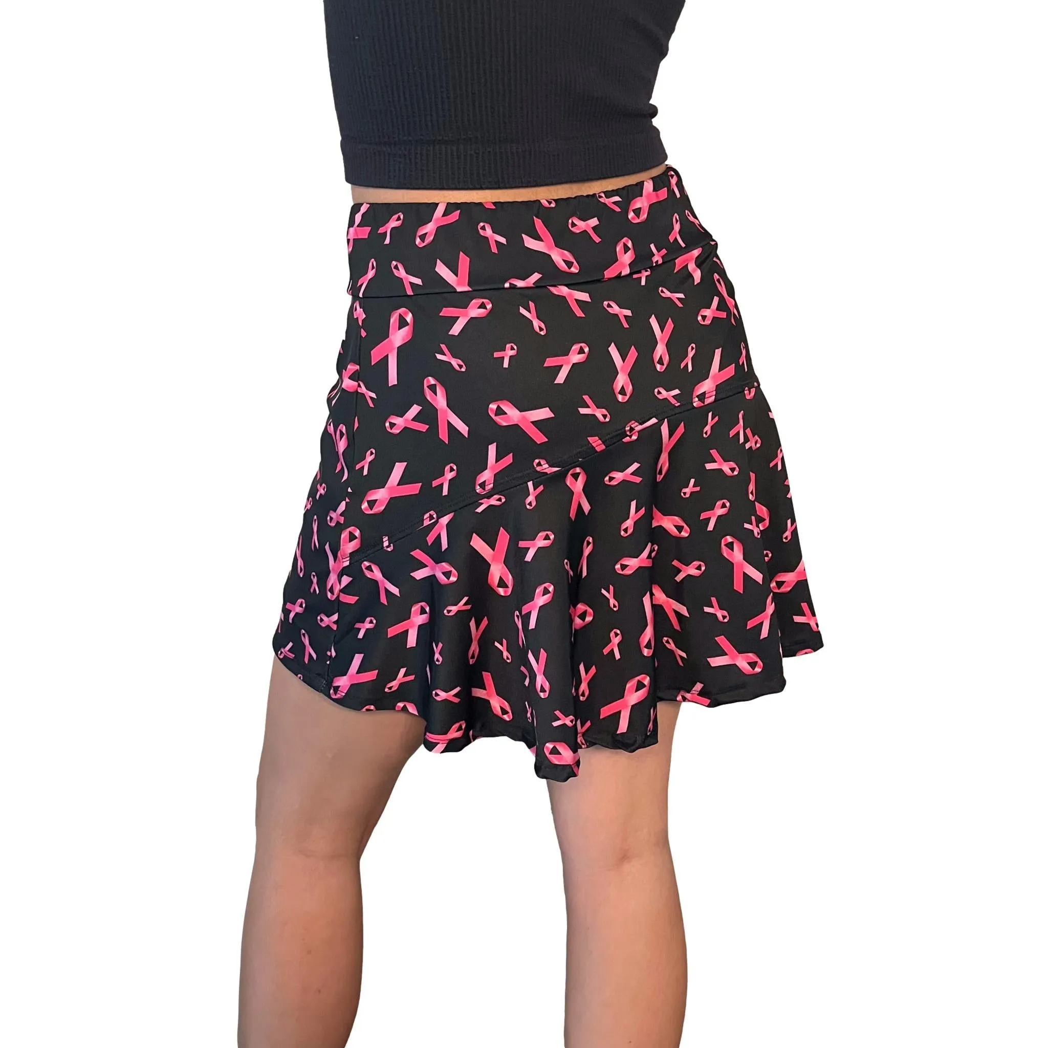 Pink Ribbon Breast Cancer Awareness Flutter Skort