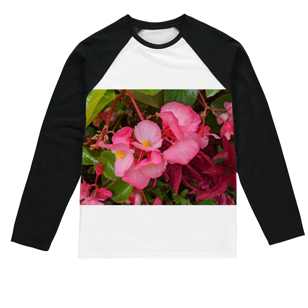 PinkFlowers Sublimation Baseball Long Sleeve T-Shirt