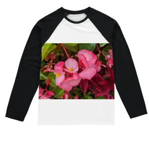 PinkFlowers Sublimation Baseball Long Sleeve T-Shirt
