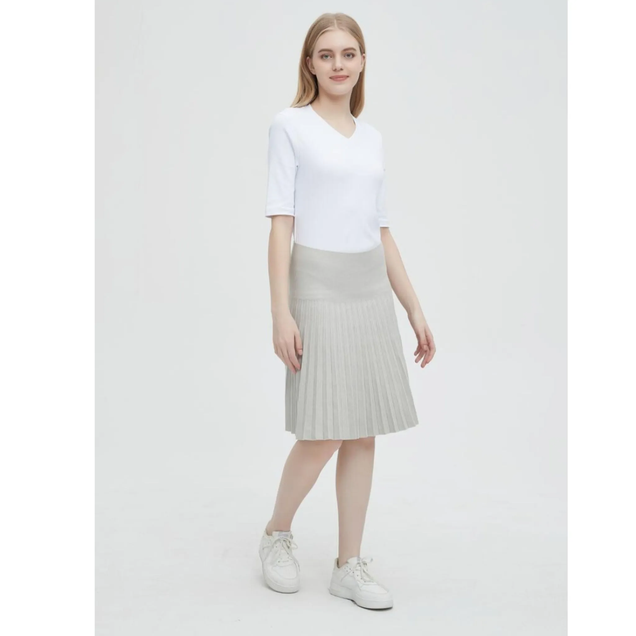 Pleated Skirt Heather Grey by Mia Mod