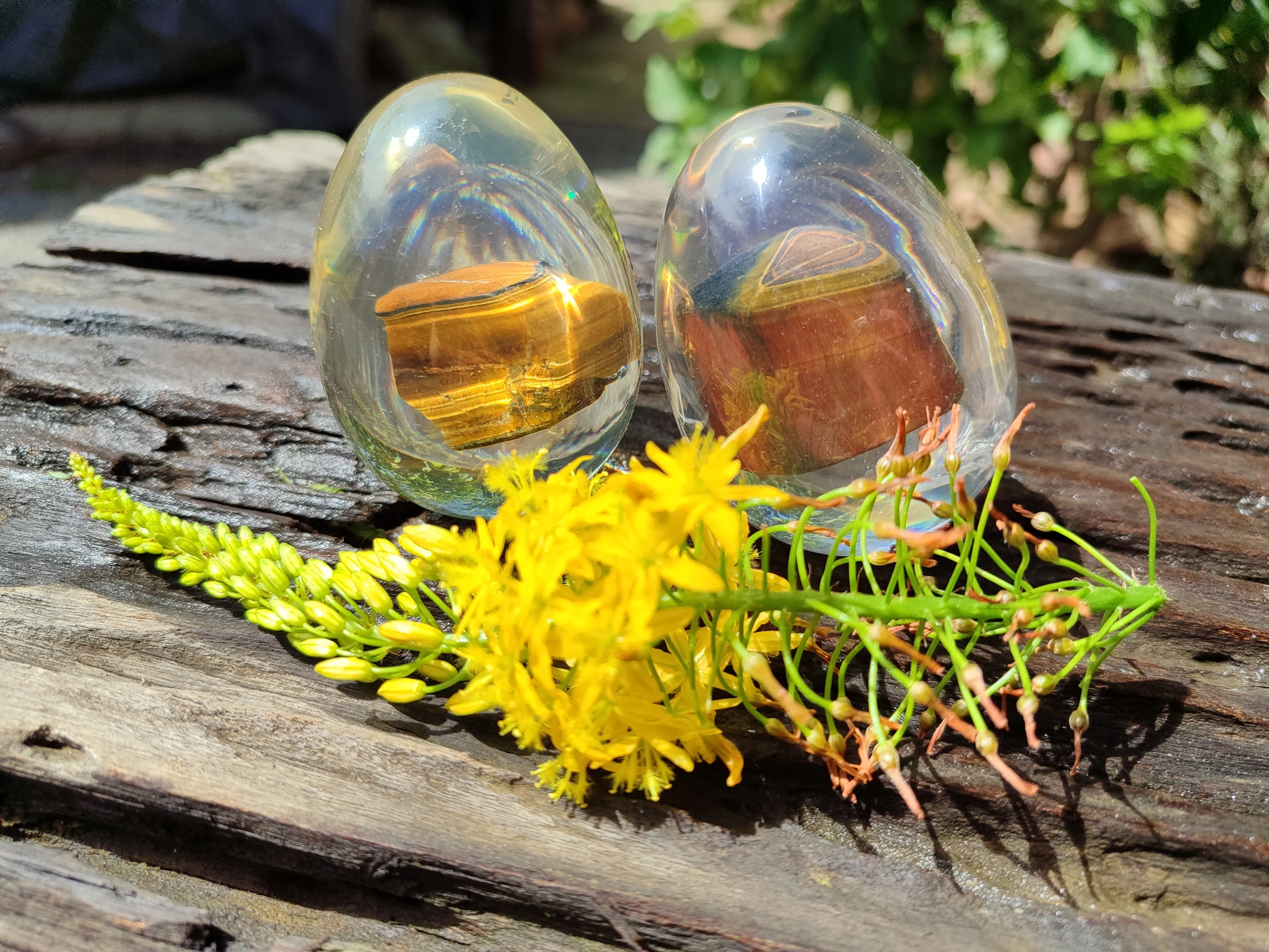 Polished Golden Tigers Eye In Resin Egg - Sold Per Item - From Northern Cape, South Africa
