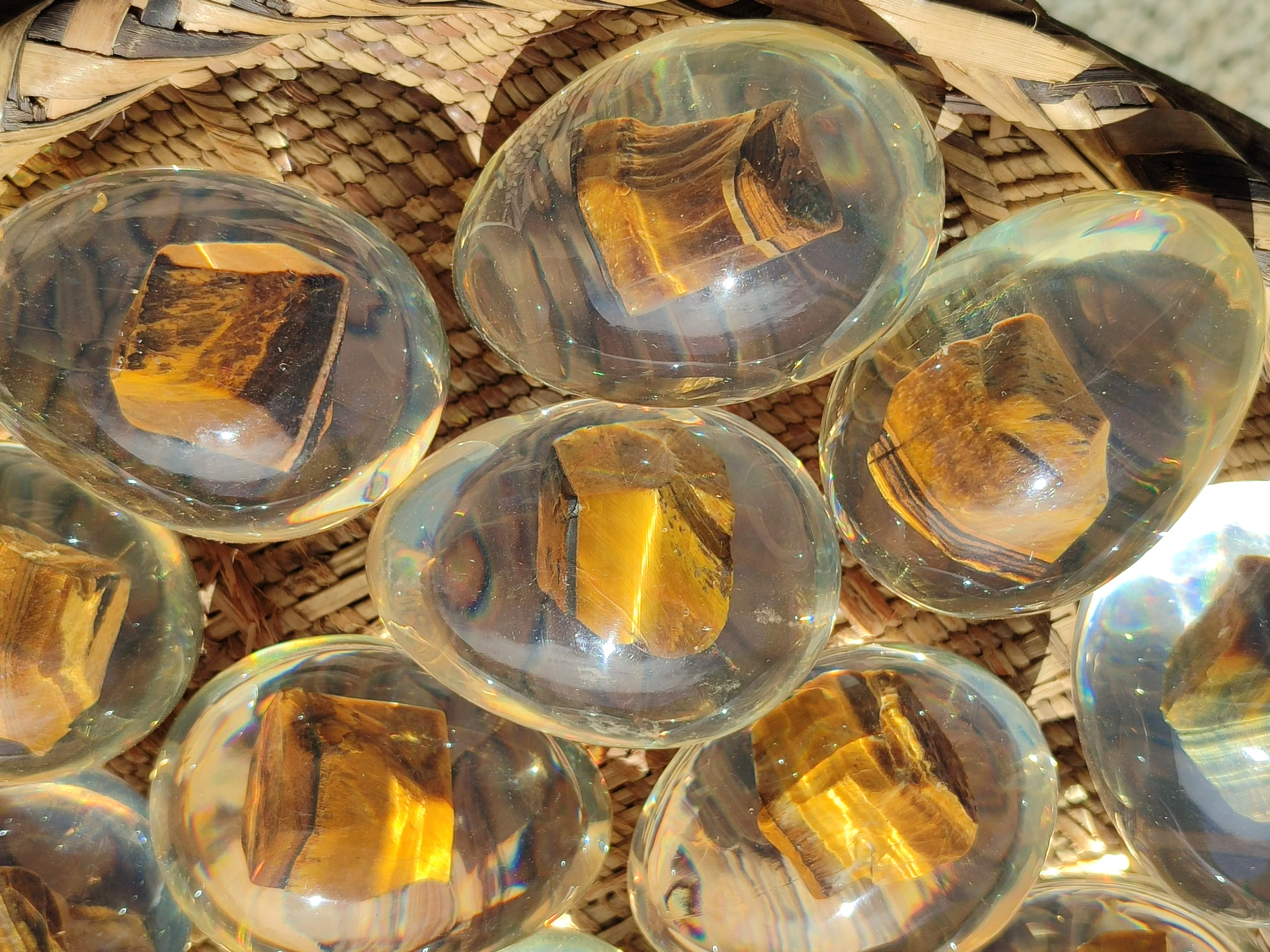 Polished Golden Tigers Eye In Resin Egg - Sold Per Item - From Northern Cape, South Africa