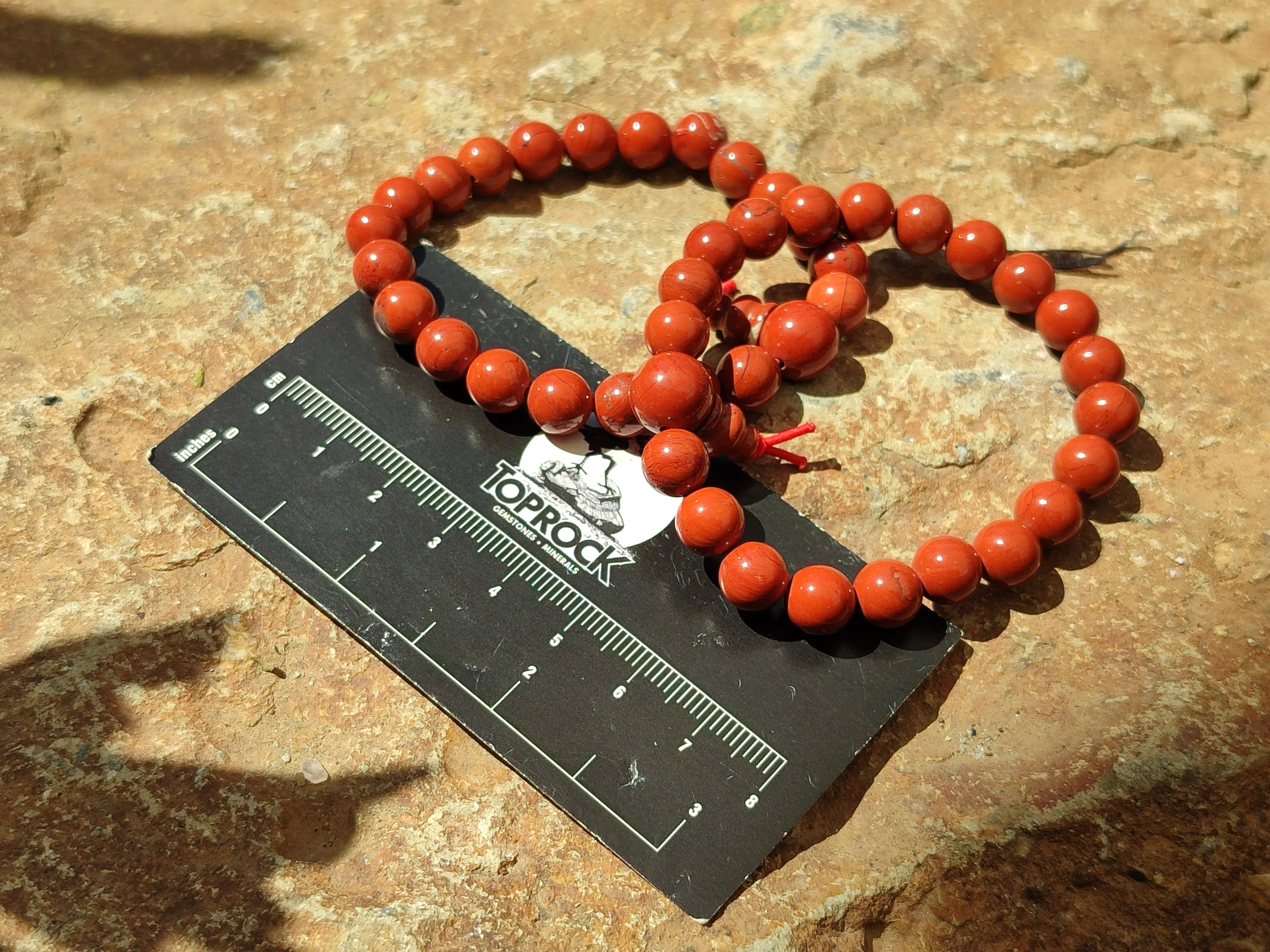 Polished Red Jasper Beaded Stretch Buddha Bracelet - Sold Per Item - From South Africa