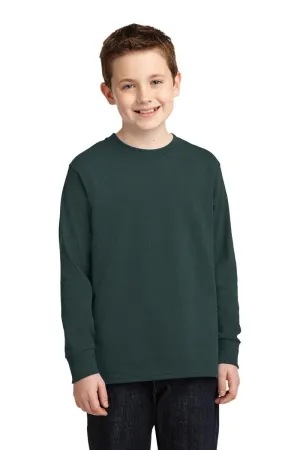 Port & Company ®  Youth Long Sleeve Core Cotton Tee. PC54YLS, Basic Colors