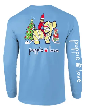 Puppie Love Elf Pup Adult Long Sleeve Tee