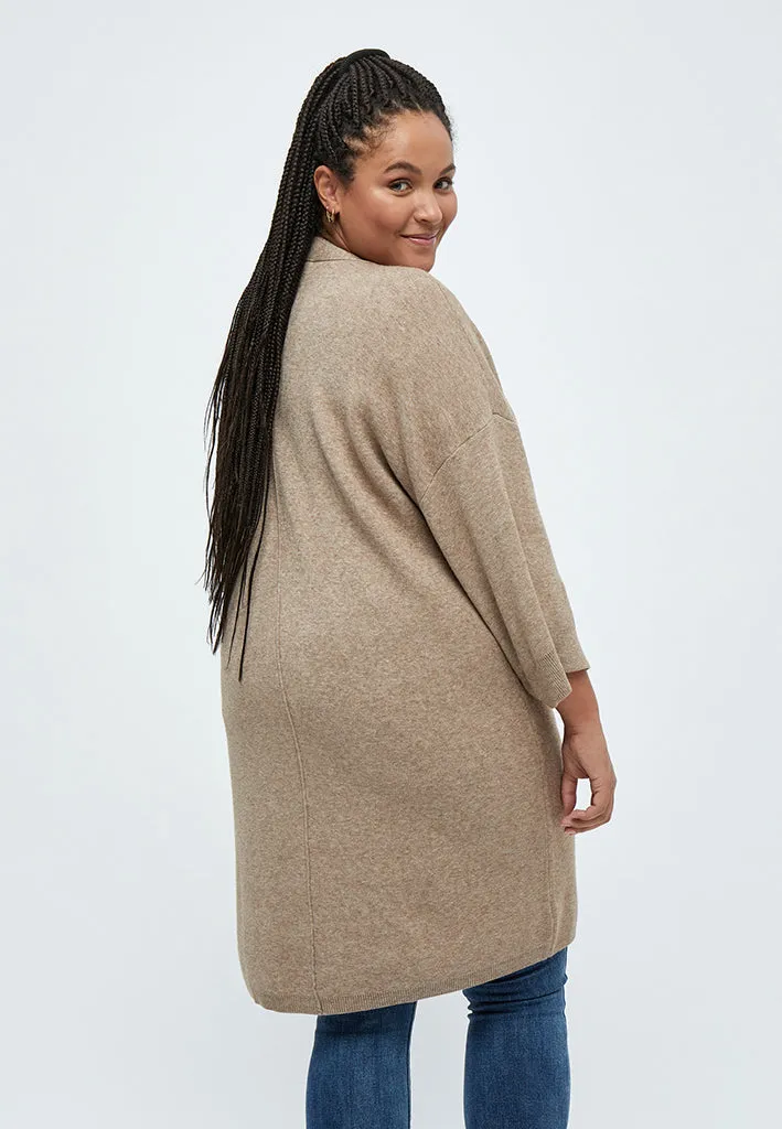 Rosalia Long Cardigan Curve - Warm Sand Melange