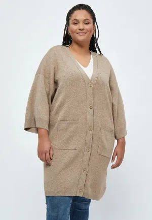 Rosalia Long Cardigan Curve - Warm Sand Melange