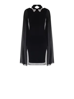 Sheath Dress with Cape and Collar