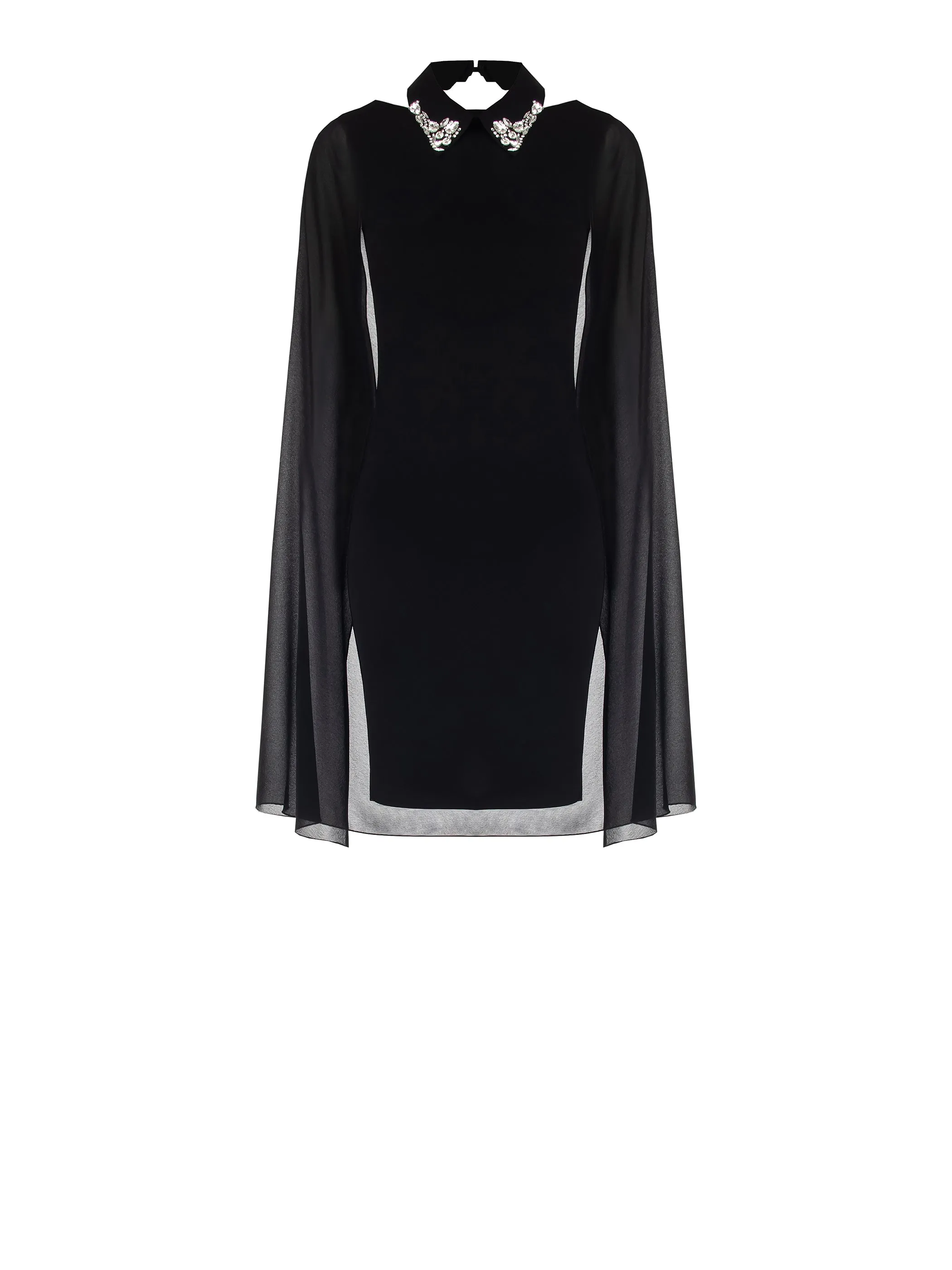 Sheath Dress with Cape and Collar