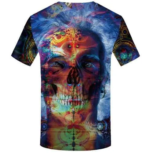 Skull T-shirt Men Graffiti T-shirts Graphic Art T shirts Funny Colorful Tshirts Casual Cosplay Shirt Print Short Sleeve Hip hop