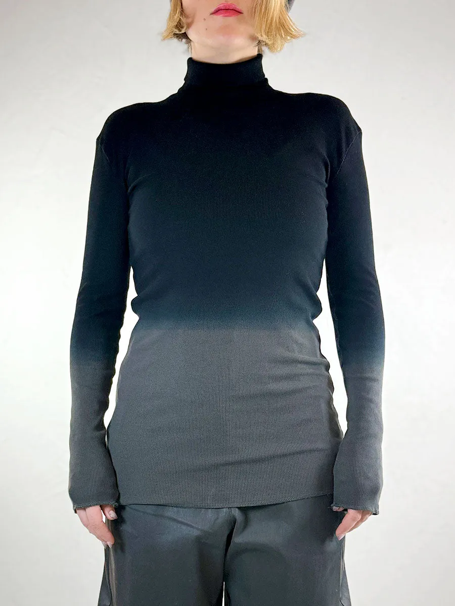 Sort Aarhus Two Tone Turtleneck Top