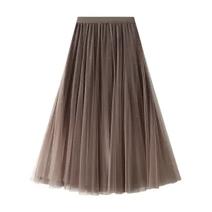 Sparkling Gradient Skirt Women's Mesh Swing Skirt  744